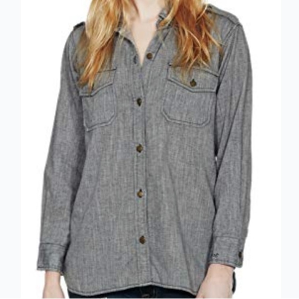 Current Elliot the Perfect Shirt - Black Chambray size 2 (medium)
